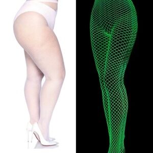 Plus Size Glow in the Dark NWT Fishnet Tights